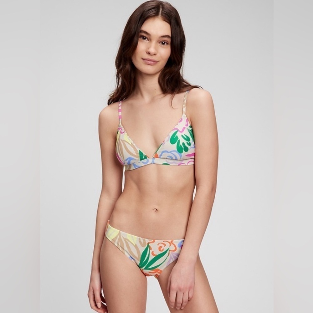 NWT! GAP Spring Multifloral Bralette Bikini Top - Size XL 🌻
